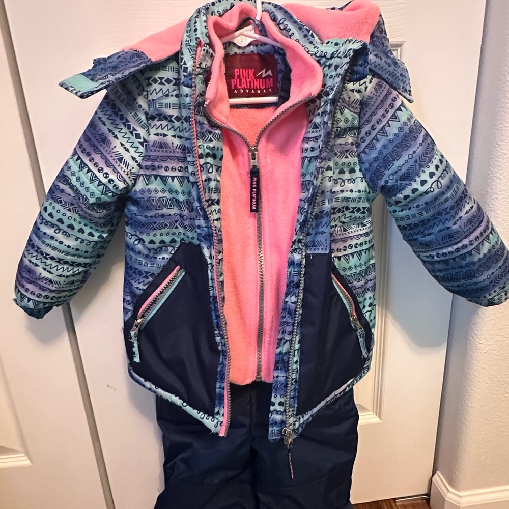 Pink Platinum Kids' Patterned Winter Coat